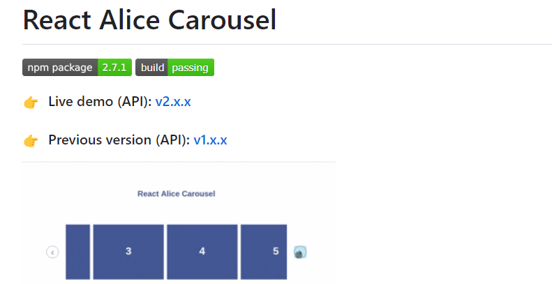 React alice carousel.