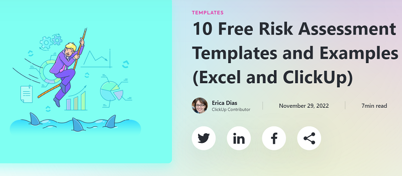 10 free risk assessment templates and examples excel and clickup.
