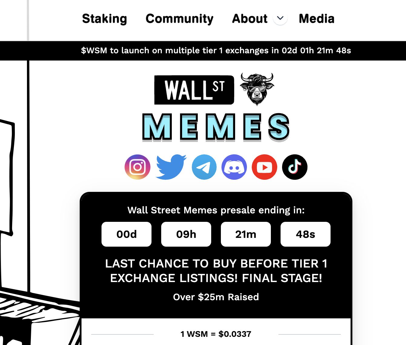 Contador del sitio web de Wall Street Memes