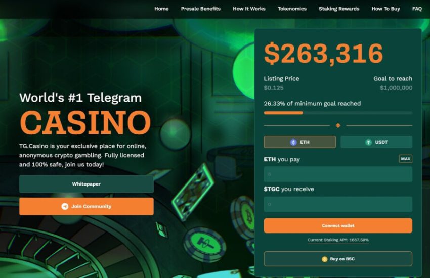 La preventa GambleFi más popular de Web3 TG.Casino supera los $250,000: ingrese temprano antes de que llegue $TGC