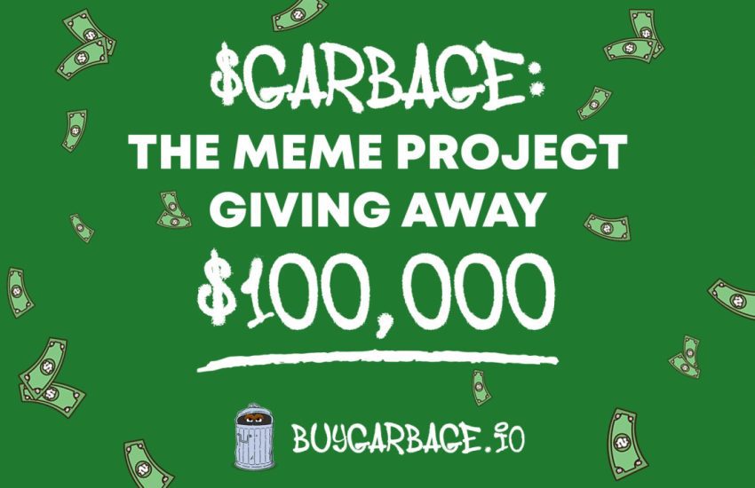 El proyecto Memecoin $Garbage pretende lanzar un sorteo de 100.000 dólares