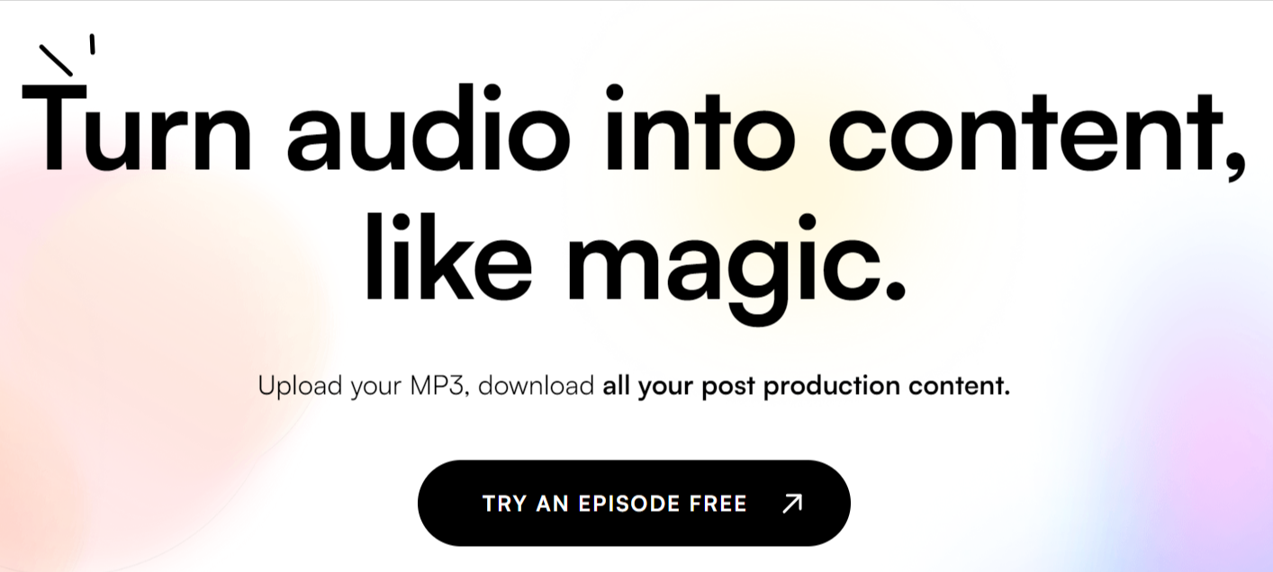 Transform audio into content using AI podcast tools by castmagic