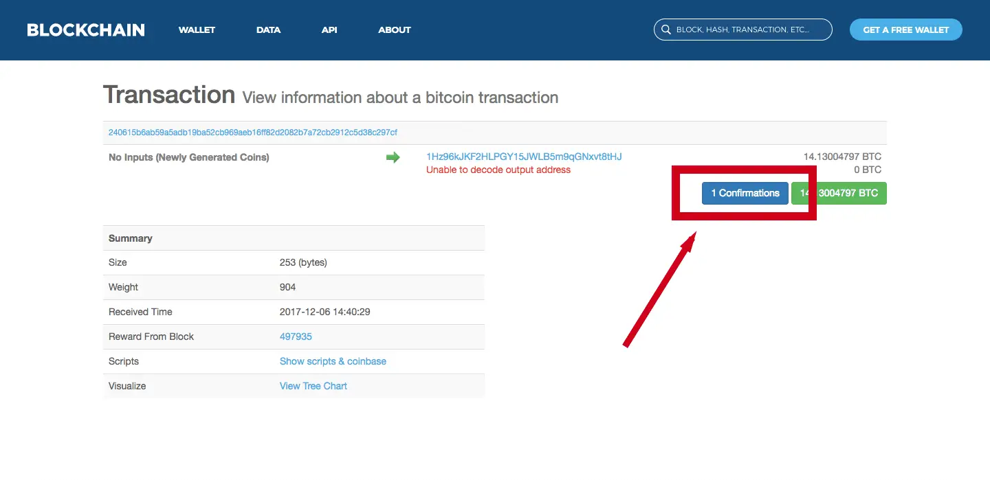 Página de transacciones Blockchain.info