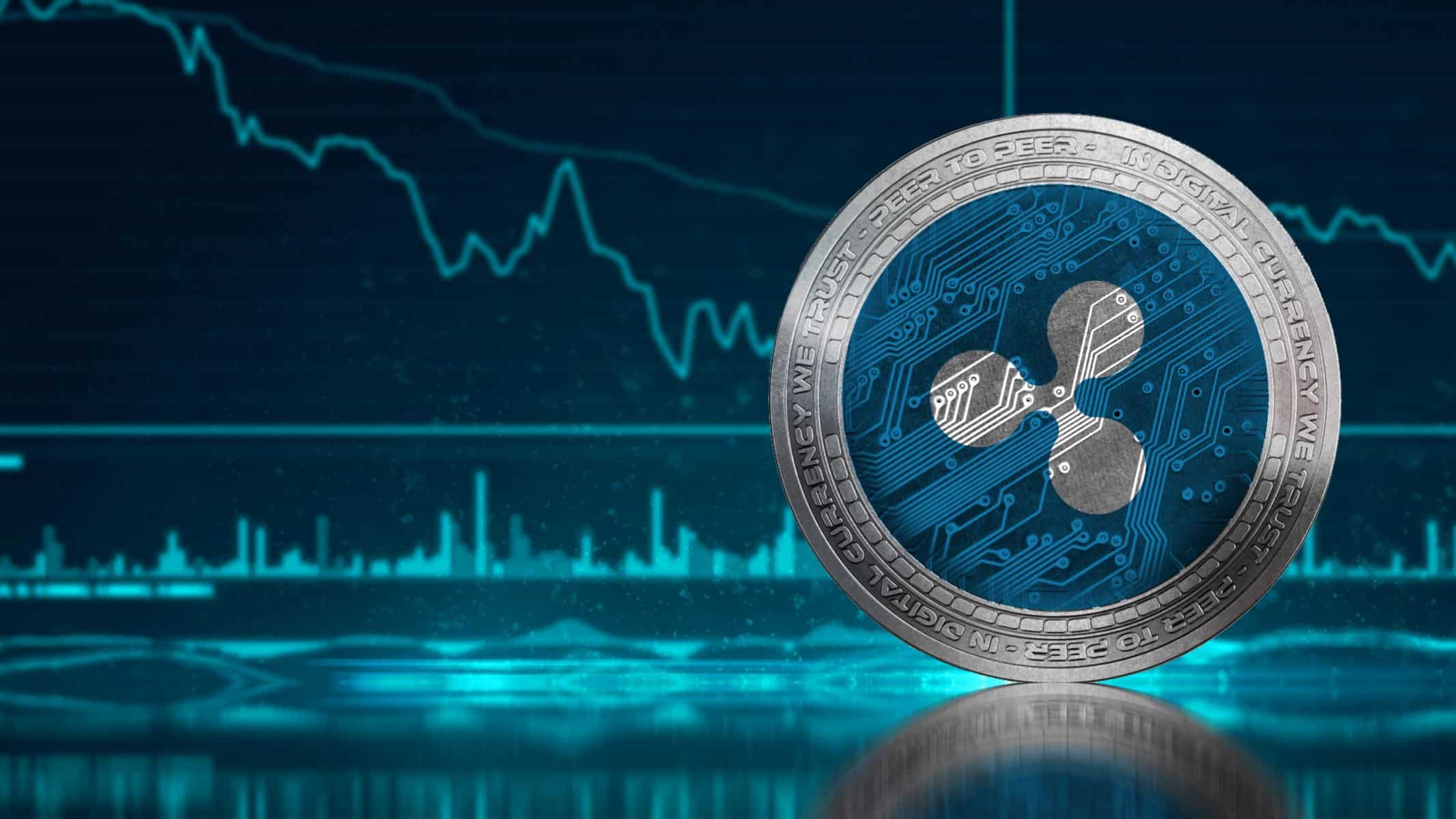 Gráfico de precios de Ripple-XRP con fondo verde