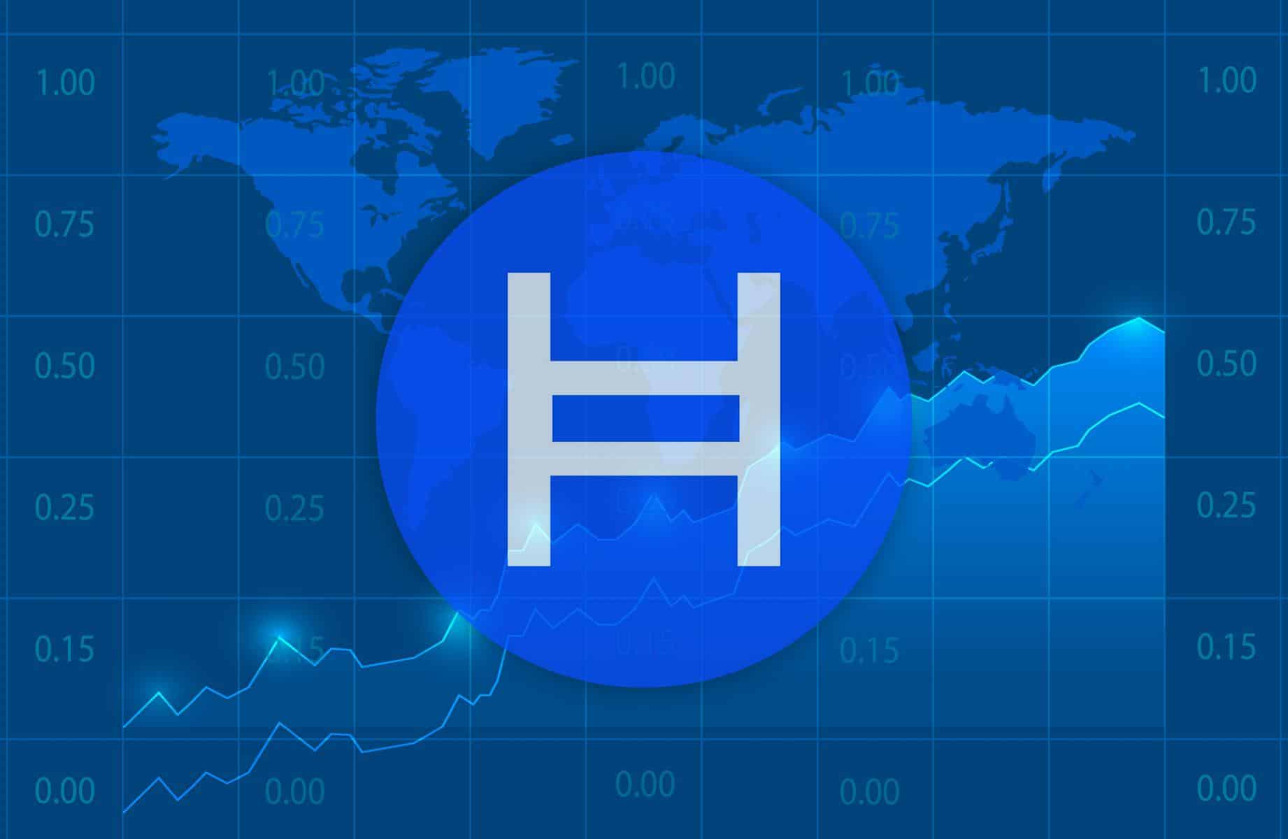 Hedera-HBAR-Logo-azul-con-fondo-de-gráficos-comerciales