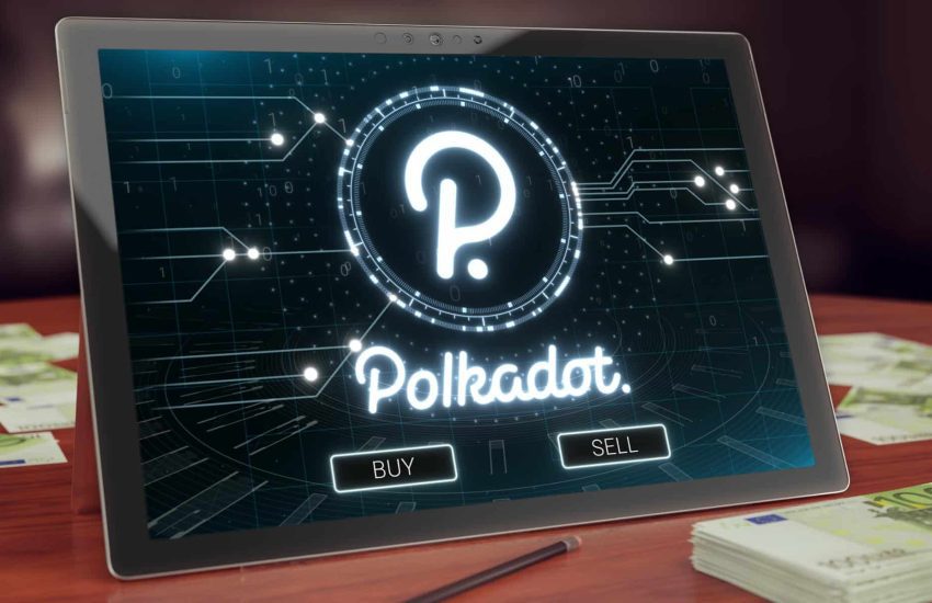 Polkadot-DOT-logo-on-table-with-money