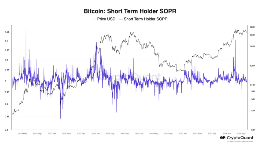 Titular de Bitcoin a corto plazo SOPR