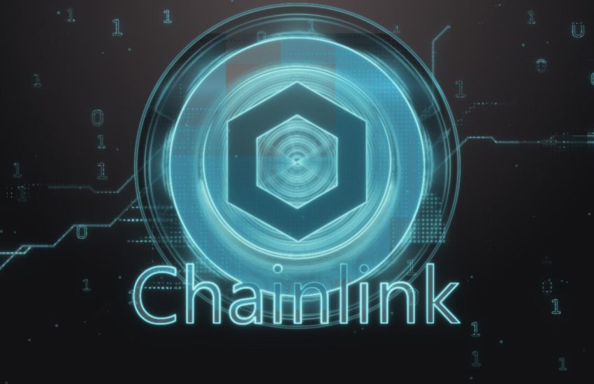 Chainlink-LINK-logo-in-digital-style-with-black-background