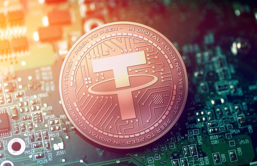 Tether-USDT-logo-on-motherboard