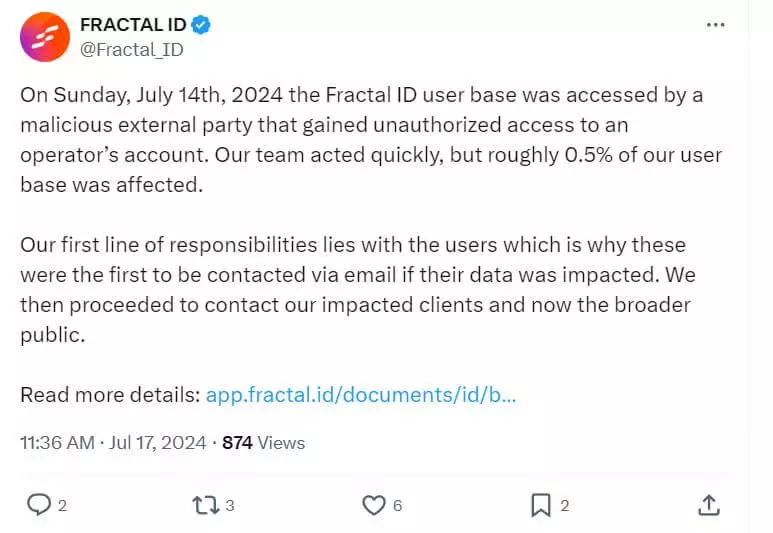 7. Fractal ID sufrió una violación de datos