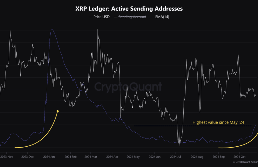 XRP active addresses.