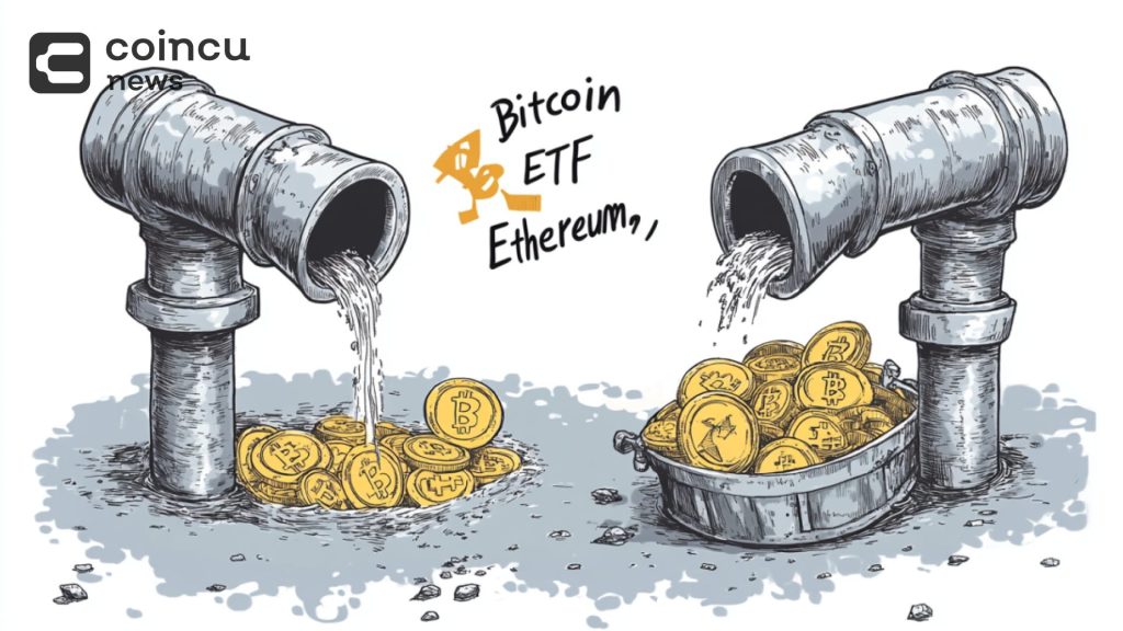 Las salidas de ETF al contado de Bitcoin suman un total de 123 millones de dólares en medio de las entradas de Ethereum