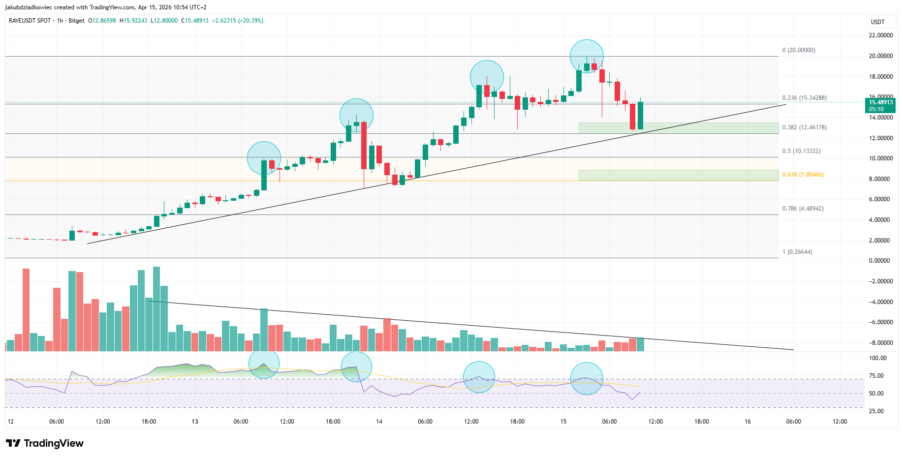 Gráfico horario RAVE/USDT / Fuente: Tradingview